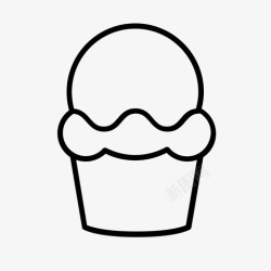 一桶冰淇淋冰淇淋甜点食物图标高清图片