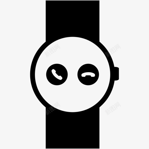 智能手表通话时钟图标svg_新图网 https://ixintu.com 时钟 时间 智能手表 腕表 通话