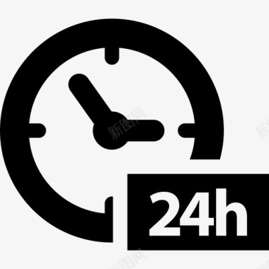 24小时时钟符号商业手表图标图标