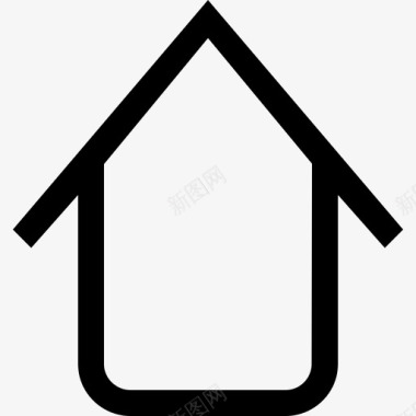 带房子形状轮廓符号的上箭头大马克杯线线形图标图标
