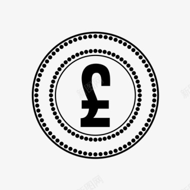 英镑硬币货币英镑图标图标