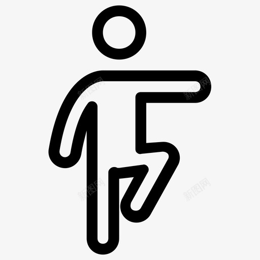 伸展锻炼男子图标svg_新图网 https://ixintu.com 伸展 男子 站立 象形图线图标 锻炼