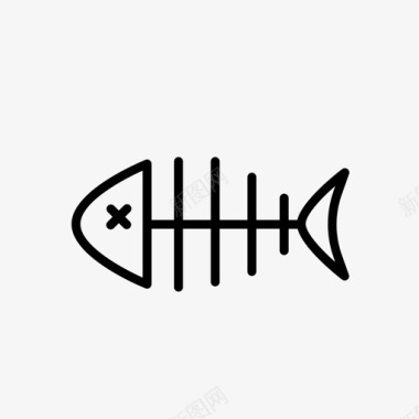 鱼骨骨鱼死鱼图标图标