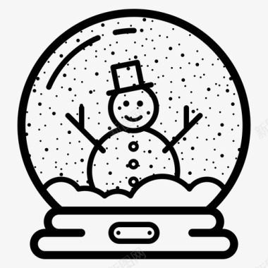 雪球玻璃球帽子图标图标