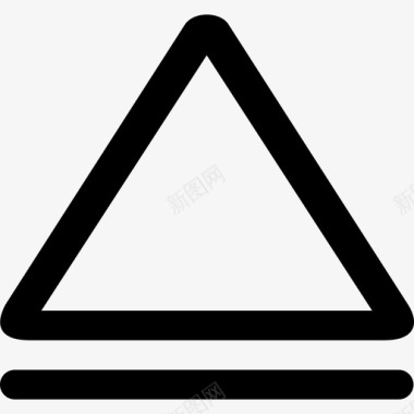 三角形等边轮廓线在水平线大马克杯线直线图标图标