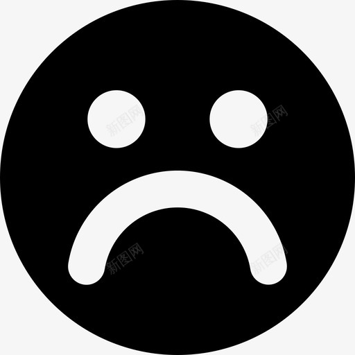 悲伤的黑色表情界面界面和网页图标svg_新图网 https://ixintu.com 悲伤的黑色表情 界面 界面和网页