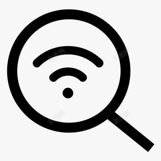 搜索wifi互联网连接信号图标svg_新图网 https://ixintu.com wifi设备 互联网连接 信号 搜索wifi 无线连接