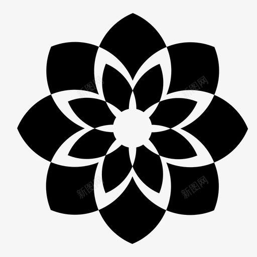 花抽象自然图标svg_新图网 https://ixintu.com 抽象 抽象元素 有机 自然 花 花瓣