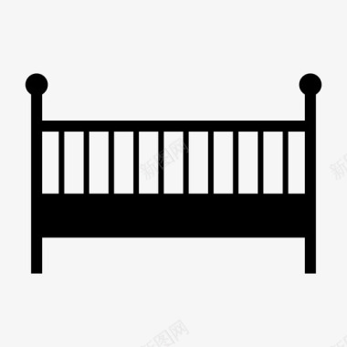 婴儿床床家具图标图标