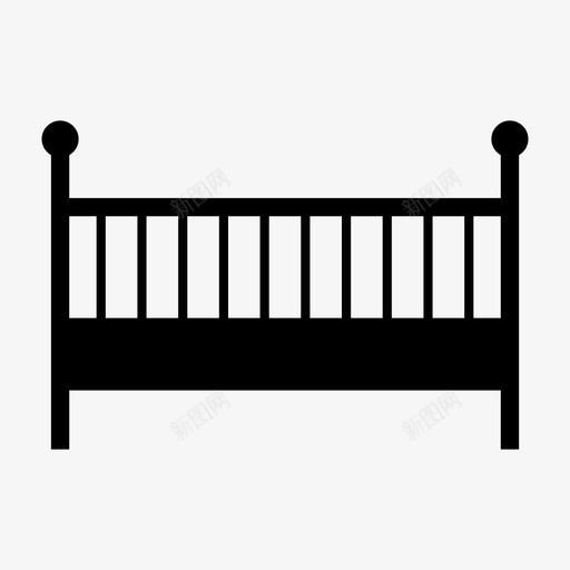 婴儿床床家具图标svg_新图网 https://ixintu.com 婴儿床 家具 床