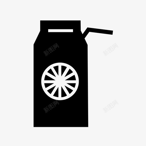 果汁盒饮料吸管图标svg_新图网 https://ixintu.com 吸管 果汁盒 饮料