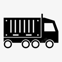 集装拖车公路运输货物集装箱图标高清图片
