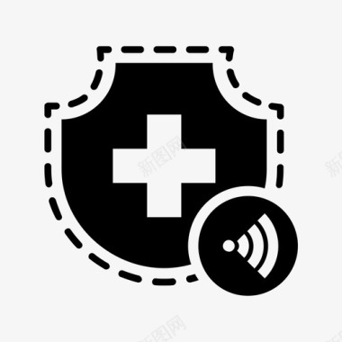 健康保险无线共享安全网络图标图标