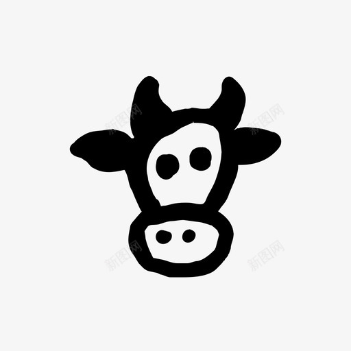 牛手绘手绘材料标图标svg_新图网 https://ixintu.com 手绘 手绘材料设计图标 牛