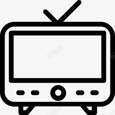 电视傻瓜盒复古电视图标图标