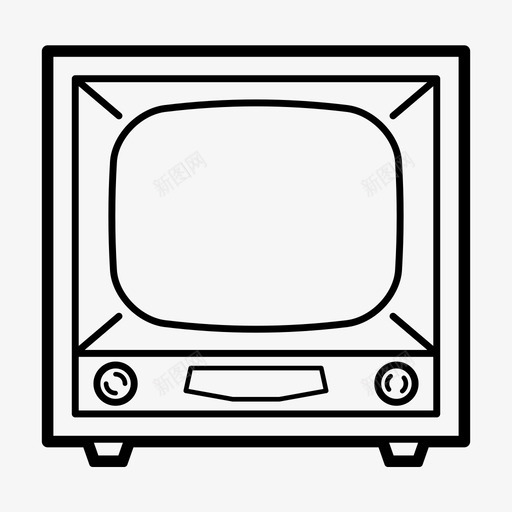 电视复古电视电视机图标svg_新图网 https://ixintu.com 复古电视 电视 电视机