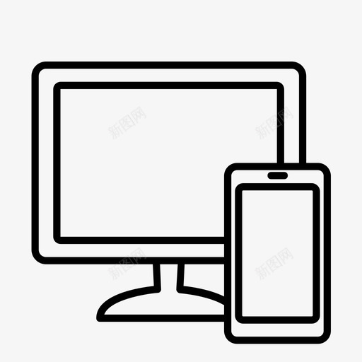 设备桌面移动图标svg_新图网 https://ixintu.com 响应 桌面 移动 网站 营销图标 设备