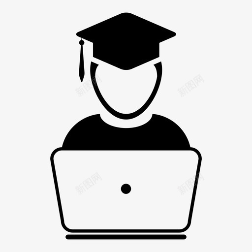 学生毕业笔记本电脑图标svg_新图网 https://ixintu.com 人 在线 大学 学术 学生 教育字形图标 毕业 笔记本电脑