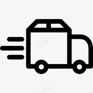 快速卡车交货装运图标图标