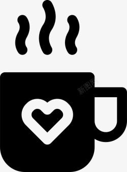 充满裂纹的咖啡杯咖啡杯杯子饮料图标高清图片