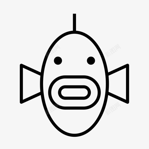 鱼动物水生图标svg_新图网 https://ixintu.com 动物 动物细线图标集 水动物 水生 鱼 鱼脸