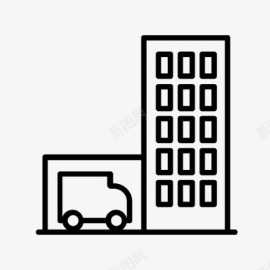 城市停车场停车场卡车图标图标