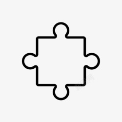 拼图空白拼图块空白轮廓图标高清图片