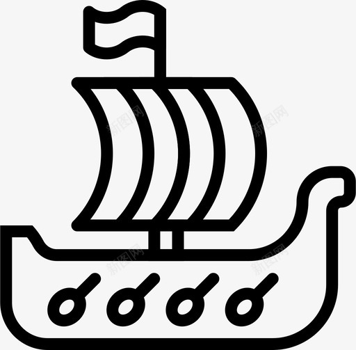 维京船古董中世纪图标svg_新图网 https://ixintu.com 中世纪 古董 史密克中世纪轮廓 旧的 维京船