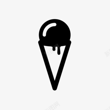 冰淇淋筒甜点冰淇淋图标图标