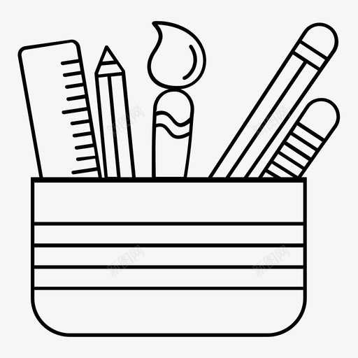 创意工具艺术与与开发图标svg_新图网 https://ixintu.com 创意工具 教育 文具 艺术与设计 设计与开发 铅笔盒