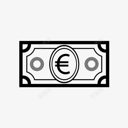 欧元钞票现金钱图标svg_新图网 https://ixintu.com 欧元钞票 现金 钱