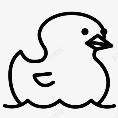 橡皮鸭子洗澡小鸟图标图标