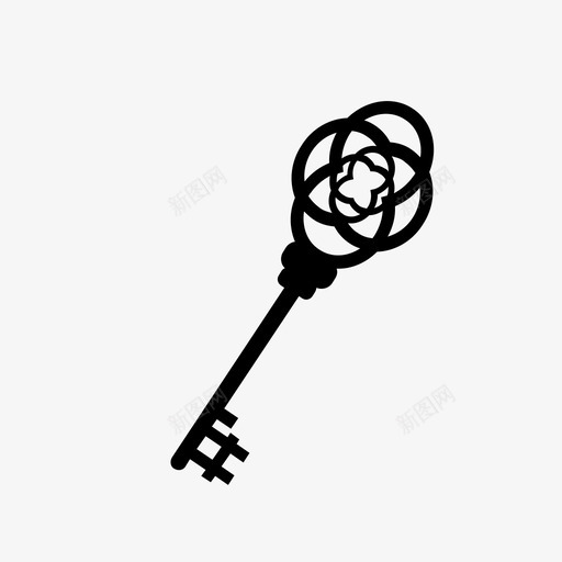 钥匙门锁图标svg_新图网 https://ixintu.com 复古 复古钥匙 钥匙 锁 门