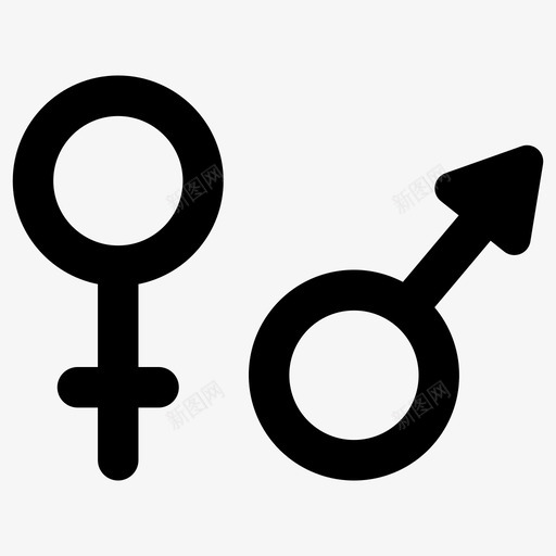 性别女性男性图标svg_新图网 https://ixintu.com 女性 性别 男性