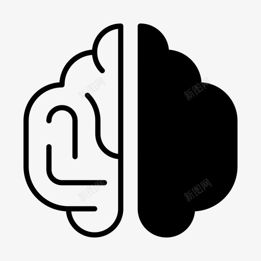 大脑人类思想图标svg_新图网 https://ixintu.com 人类 固体 大脑 头脑 思想