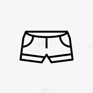 迷你短裤时尚布料细线图标集图标
