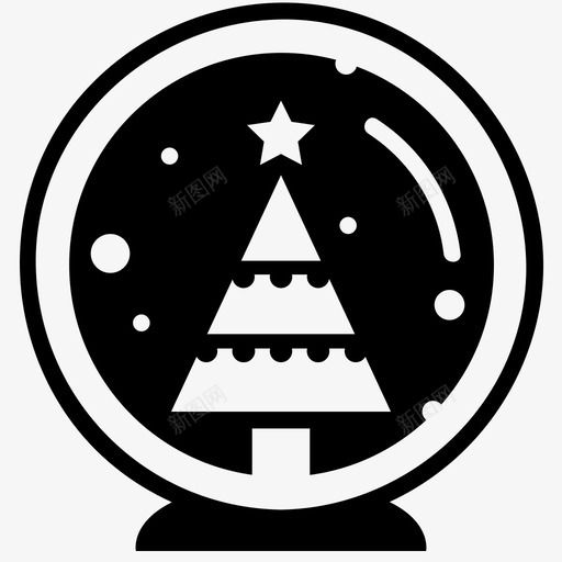 雪球圣诞树水晶球图标svg_新图网 https://ixintu.com 冬天 圣诞树 水晶球 雪球