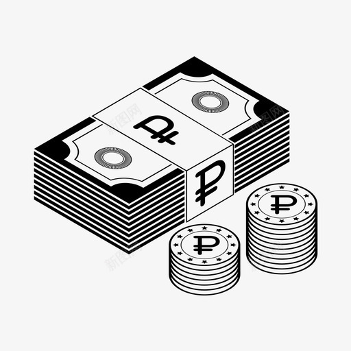 卢布现金硬币图标svg_新图网 https://ixintu.com 卢布 现金 硬币 钱