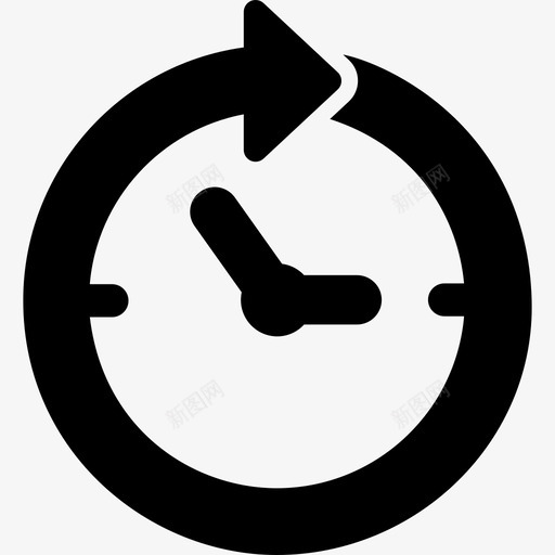 带顺时针箭头的圆形钟工具和用具手表图标svg_新图网 https://ixintu.com 工具和用具 带顺时针箭头的圆形钟 手表