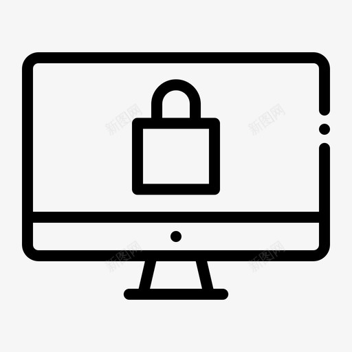反病毒电脑锁图标svg_新图网 https://ixintu.com 保护 反病毒 安全 法律和司法 电脑 锁