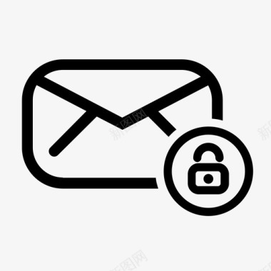 电子邮件安全信封锁图标图标