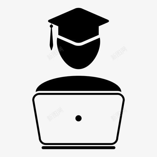 学生计算机学位图标svg_新图网 https://ixintu.com 在线 学位 学术字形图标 学生 帽子 教育 毕业 毕业生 计算机