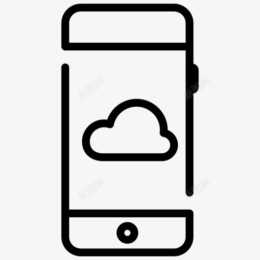 云移动手机云计算图标svg_新图网 https://ixintu.com 云移动 云计算 受保护 手机 移动电话