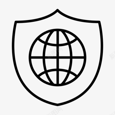 盾地球安全图标图标
