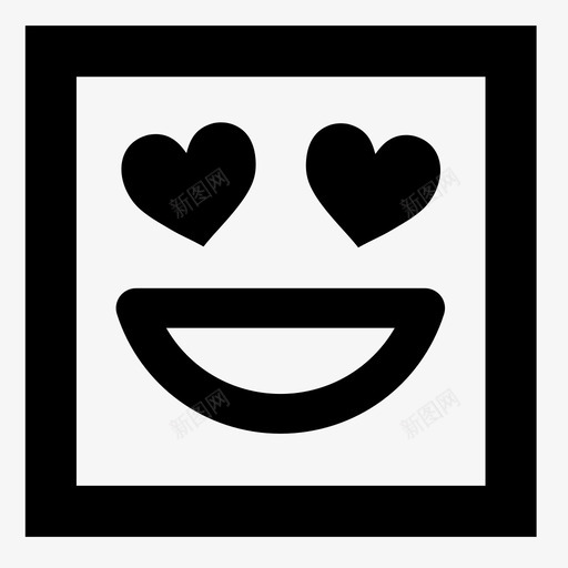 在爱表情符号情感图标svg_新图网 https://ixintu.com 在爱 心 情感 情感图标 方块 表情符号