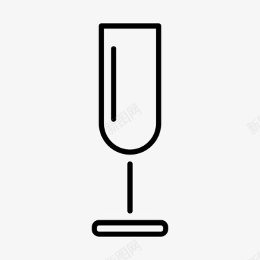 香槟长笛酒精酒吧图标图标