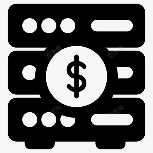 服务器数据发票图标svg_新图网 https://ixintu.com 付款 发票 存储 数据 服务器