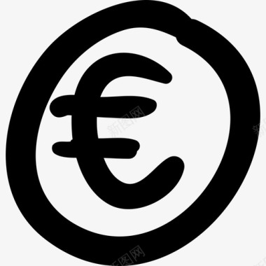 欧元手工符号商业图标图标