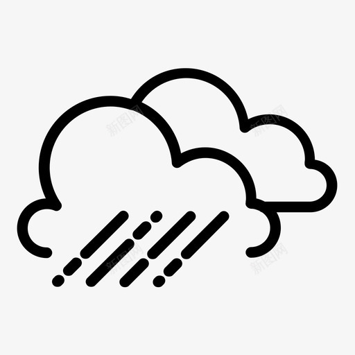 多云倾盆大雨阵雨图标svg_新图网 https://ixintu.com 倾盆大雨 多云 天气图标集 阵雨