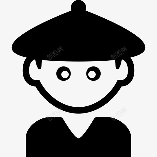 戴着中国帽子的男孩伙计们图标svg_新图网 https://ixintu.com 伙计们 戴着中国帽子的男孩